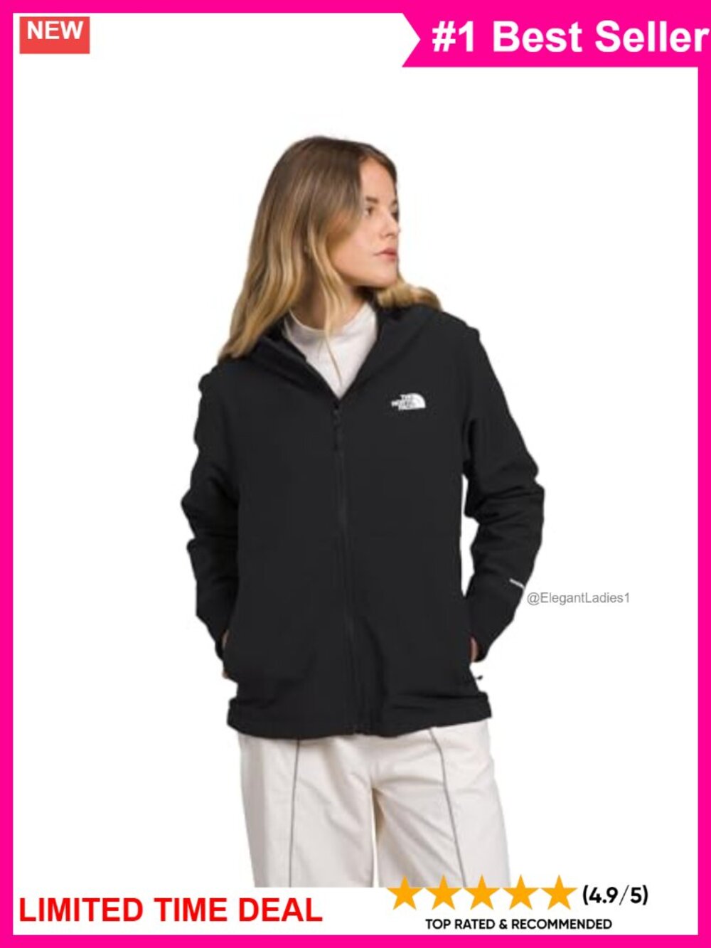 Fleece Hooded Jacket Wind Water Resistant Zip Pockets